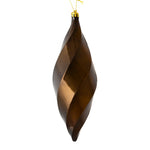 Vickerman M183175S 8" Chocolate Shiny Swirl Finial Ornament Pack Of 6