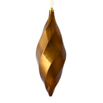 Vickerman M183176S 8" Mocha Shiny Swirl Finial Ornament Pack Of 6