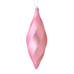 Vickerman M183179M 8" Pink Matte Swirl Finial Ornament Pack Of 6
