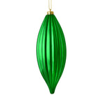 Vickerman M183204S 8" Green Shiny Line Finial Ornament Pack Of 4