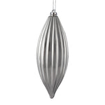 Vickerman M183207S 8" Silver Shiny Line Finial Ornament Pack Of 4