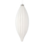 Vickerman M183211M 8" White Matte Line Finial Ornament Pack Of 4