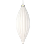Vickerman M183211S 8" White Shiny Line Finial Ornament Pack Of 4