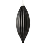 Vickerman M183217S 8" Black Shiny Line Finial Ornament Pack Of 4