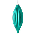 Vickerman M183242S 8" Teal Shiny Line Finial Ornament Pack Of 4
