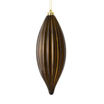 Vickerman M183275S 8" Chocolate Shiny Line Finial Ornament Pack Of 4