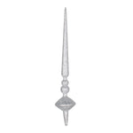 Vickerman M183307G 12" Silver Glitter Cupola Finial Ornament Pack Of 3