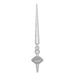 Vickerman M183407G 18" Silver Glitter Cupola Finial Ornament Pack Of 2