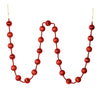 Vickerman M183503 6' Red Stripe Ball Ornament Christmas Garland