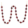 Vickerman M183519 6' Wine Stripe Ball Ornament Christmas Garland