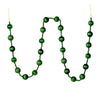 Vickerman M183524 6' Emerald Stripe Ball Ornament Christmas Garland