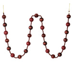 Vickerman M183565 6' Burgundy Stripe Ball Ornament Christmas Garland