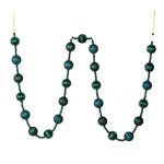 Vickerman M183574 6' Midnight Green Stripe Ball Ornament Christmas Garland