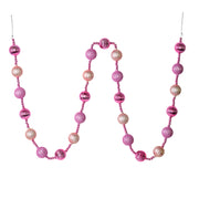 Vickerman M183579 6' Pink Stripe Ball Ornament Christmas Garland