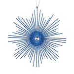 Vickerman M184502 6.5" Blue Snowflake Burst Glitter Christmas Ornament 6 Per Bag