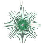 Vickerman M184504 6.5" Green Snowflake Burst Glitter Christmas Ornament 6 Per Bag