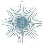 Vickerman M184532 6.5" Baby Blue Snowflake Burst Glitter Christmas Ornament 6 Per Bag