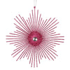 Vickerman M184570 6.5" Fuchsia Snowflake Burst Glitter Christmas Ornament 6 Per Bag