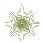 Vickerman M184573 6.5" Lime Snowflake Burst Glitter Christmas Ornament 6 Per Bag