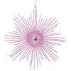 Vickerman M184579 6.5" Pink Snowflake Burst Glitter Christmas Ornament 6 Per Bag