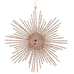 Vickerman M184580 6.5" Cafe Latte Snowflake Burst Glitter Christmas Ornament 6 Per Bag