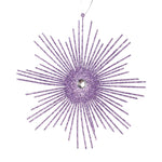 Vickerman M184586 6.5" Lavender Snowflake Burst Glitter Christmas Ornament 6 Per Bag