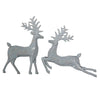 Vickerman M186711 6" White Glitter Deer Christmas Ornament Set 6 Per Bag