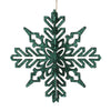 Vickerman M187324 6" Emerald 3D Glitter Snowflake Christmas Ornament Set Of 3