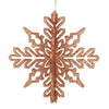 Vickerman M187358 6" Rose Gold 3D Glitter Snowflake Christmas Ornament Set Of 3