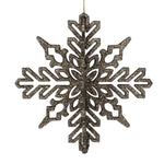 Vickerman M187364 6" Moss Green 3D Glitter Snowflake Christmas Ornament Set Of 3