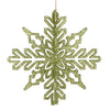 Vickerman M187373 6" Lime 3D Glitter Snowflake Christmas Ornament Set Of 3