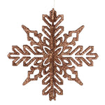 Vickerman M187376 6" Mocha 3D Glitter Snowflake Christmas Ornament Set Of 3