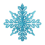 Vickerman M187412 9" Turquoise 3D Glitter Snowflake Christmas Ornament Pack Of 2