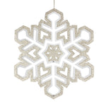 Vickerman M187838 17" Champagne And White 3D Foam Glitter Snowflake Christmas Ornament