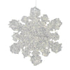 Vickerman M188100 5" Clear Snowflake Silver Glitter. Includes 6 Pieces Per Bag.