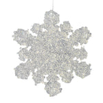 Vickerman M188100 5" Clear Snowflake Silver Glitter. Includes 6 Pieces Per Bag.