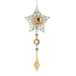 Vickerman M189258 6.5" Rose Gold Jewel Metal Star With Dangle Christmas Ornament