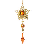 Vickerman M189276 6.5" Mocha Jewel Metal Star With Dangle Christmas Ornament
