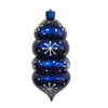 Vickerman MC180102 21.5" Blue Candy Droplet White Snowflake Christmas Ornament