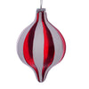 Vickerman MC190323 7.5" Red White Stripe Drop Christmas Ornament Pack Of 2
