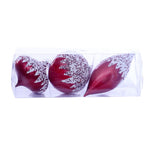 Vickerman MC190703 Red Beaded Christmas Ornament Set Set Of 3