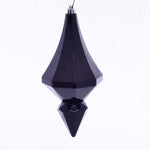 Vickerman MC191017D 8" Black Candy Finish Diamond Finial Ornament Pack Of 2