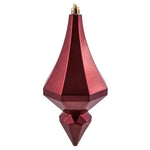 Vickerman MC191021D 8" Berry Red Candy Finish Diamond Finial Ornament Pack Of 2