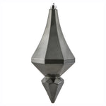 Vickerman MC191087D 8" Pewter Candy Finish Diamond Finial Ornament Pack Of 2