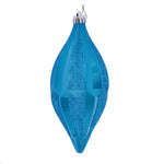 Vickerman MC191112D 10" Turquoise Candy Glitter Shuttle Christmas Ornament Pack Of 2