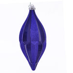 Vickerman MC191122D 10" Cobalt Blue Candy Glitter Shuttle Christmas Ornament Pack Of 2