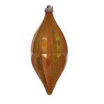 Vickerman MC191130D 10" Antique Gold Candy Glitter Shuttle Christmas Ornament Pack Of 2