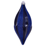 Vickerman MC191131D 10" Midnight Blue Candy Glitter Shuttle Christmas Ornament Pack Of 2