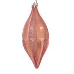 Vickerman MC191158D 10" Rose Gold Candy Glitter Shuttle Christmas Ornament Pack Of 2