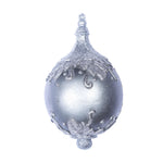 Vickerman MC193687 10" Pewter Antique Leaf Drop Christmas Ornament